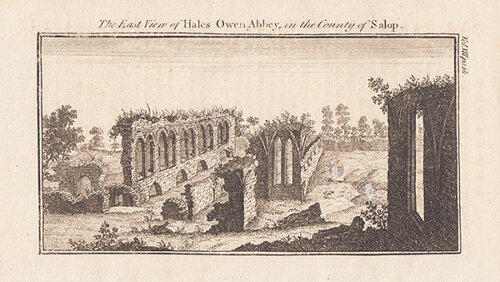 The East view of Hales Owen Abbey in the County of Salop 