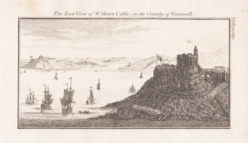 The East View of St. Maw's Castle in the County of Cornwall.