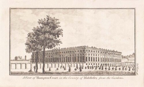 A View of Hampton Court in the County of Middlesex from the Garden.