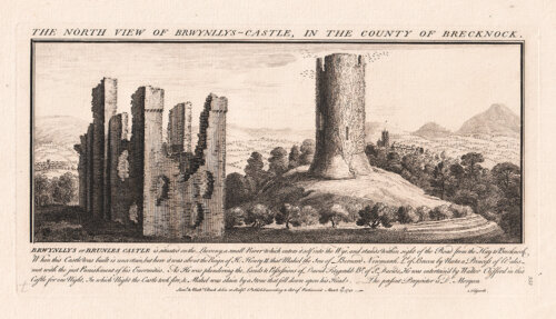The North View of Brwynllys Castle in the County of Brechnock 