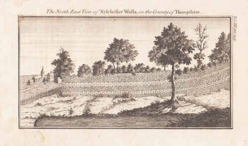 The North East View of Sylchester Walls, in the County of Hampshire.