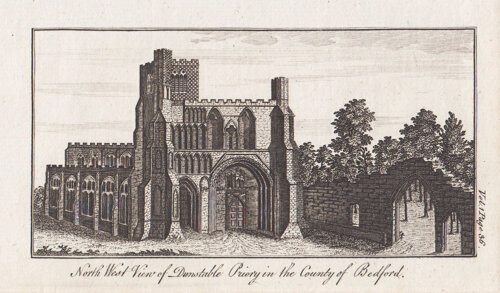 North West View of Dunstable Priory in the County of Bedford
