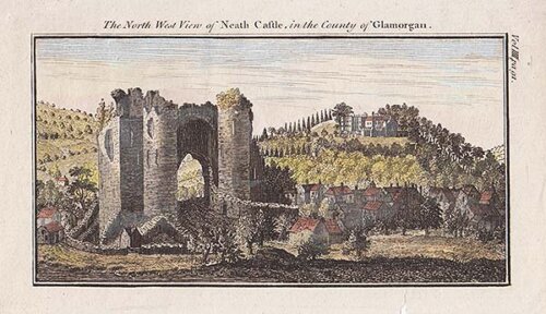 The North West view of Neath Castle in the County of Glamorgan 