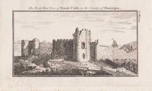The North West View of Penrice Castle in the County of Glamorgan.