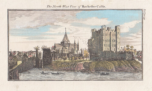 The North West View of Rochester Castle in the County of Kent 