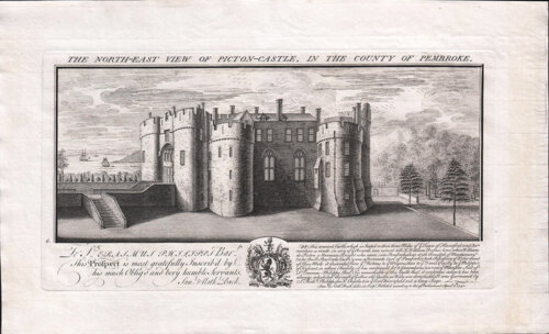 The North East View of Picton Castle, in the County of Pembroke.