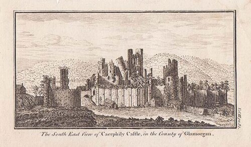The South East View of Caerphily Castle in the County of Glamorgan 