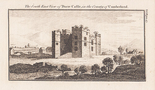 The South East view of Dacre Castle in the County of Cumberland 