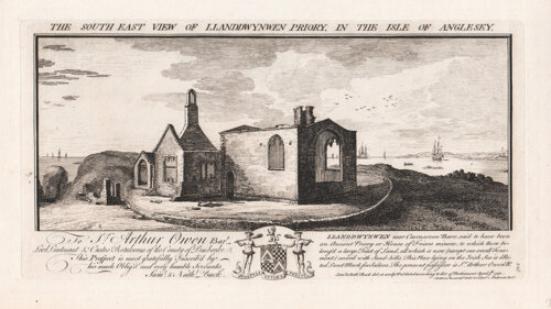 The South East View of Llanddwynwen Priory in the Isle of Anglesey