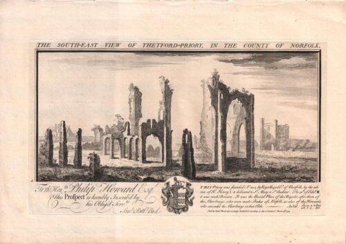 The South East View of Thetford Priory, in the County of Norfolk.