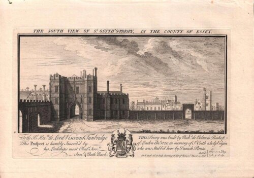 The South View of St. Osyth's Priory, in the County of Essex.