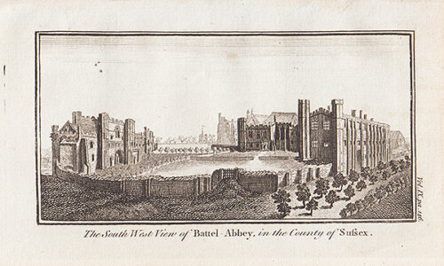 The South West View of Battel Abbey in the County of Sussex