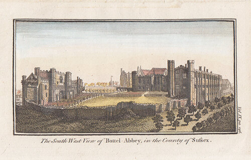 The South West View of Battel Abbey in the County of Sussex 