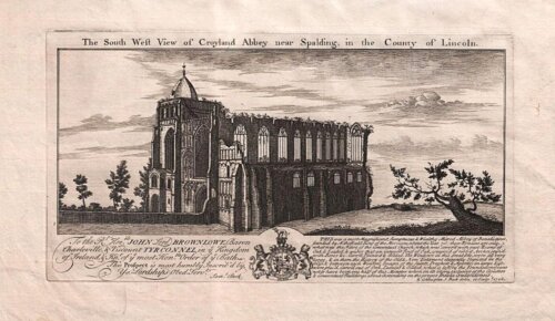 The South West View of Croyland Abbey near Spalding in the County of Lincoln