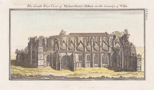 The South West view of Malmesbury Abbey in the County of Wilts 