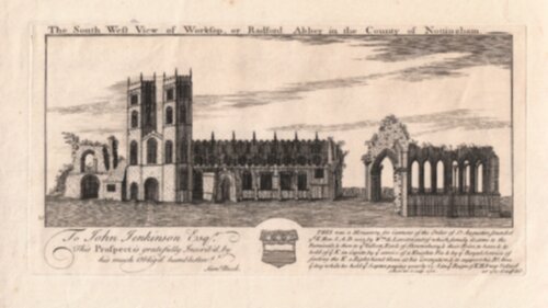 The South West View of Worksop  or Radford Abbey in the County of Nottingham.