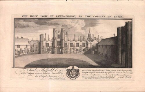 The West View of Leez Priory, in the County of Essex.