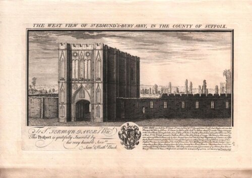 The West View of St. Edmund's Bury Abby, in the County of Suffolk.