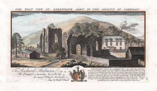 The West view of Stratflour Abby, in the County of Cardigan.