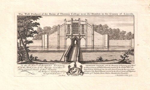 The West Prospect of the Ruins of Thornton College near the Humber, in the County of Lincoln.