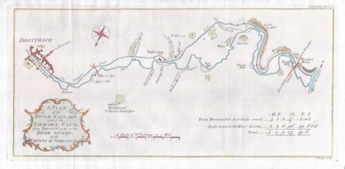 A Plan of the River Salwarp.... (antique canal map)