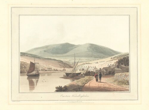 Cree-town, Kirkudbrightshire.  William Daniell.  (antique print)