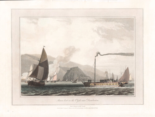 Steam boat on the Clyde near Dumbarton - William Daniell