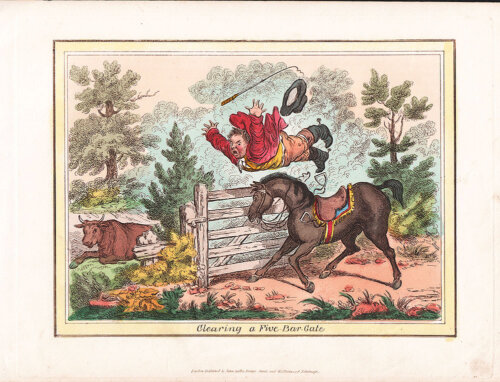 Gillray - Clearing a Five-Bar-Gate 