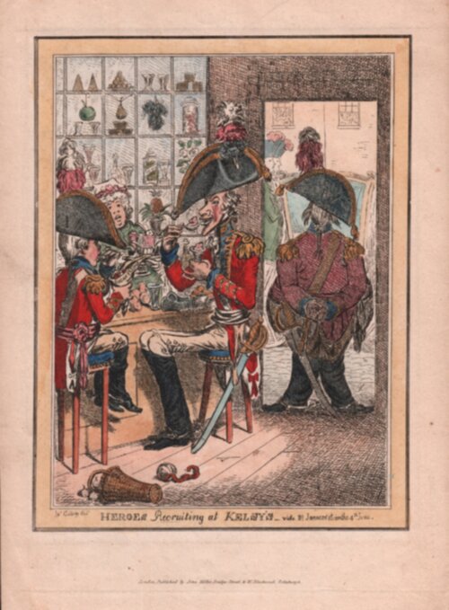 Gillray - Heroes Recruiting at KELSY'S - vide St James's St on the 4th June 
