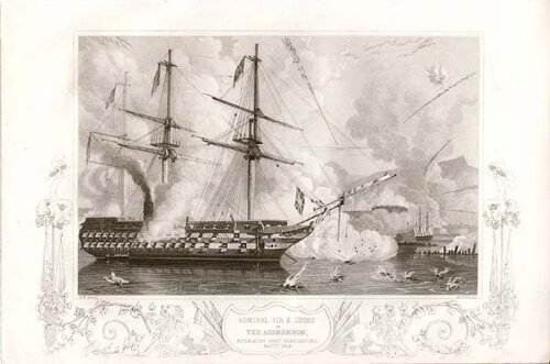 Admiral Sir E Lyons in the Agamemnon attacking Fort Constantine Oct 17 1854