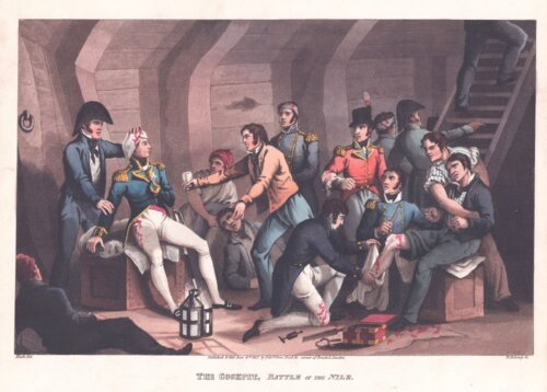 The Cockpit, Battle of the Nile.  (antique print)