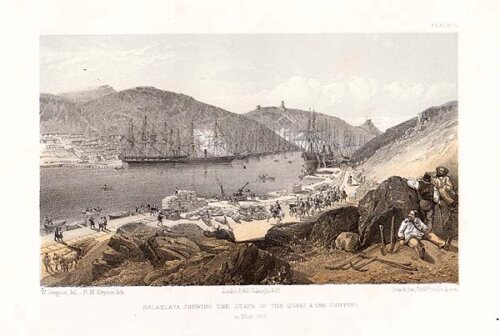 Balaclava shewing the state of the Quays and the Shipping  in May 1855