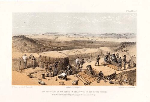 The new work at the Siege of Sebastopol on the right attack  From the Mortar Battery on the right of Gordon's Battery