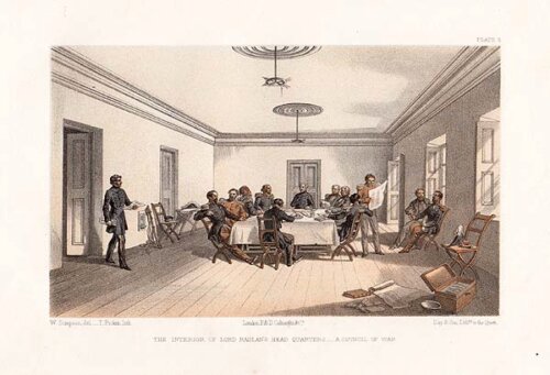 The Interior of Lord Raglan's Head Quarters  -  A Council of War