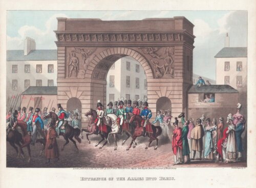 Entrance of the Allies into Paris.  (antique print)