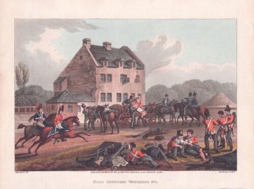 Head Quarters Waterloo 1815. (antique print)