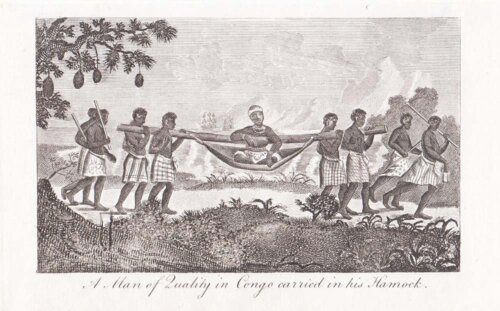 A Man of Quality in Congo carried in his Hamock.