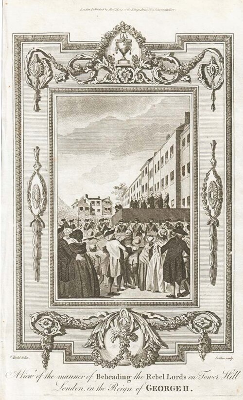 A View of the manner of Beheading the Rebel Lords on Tower Hill London in the Reign of George II