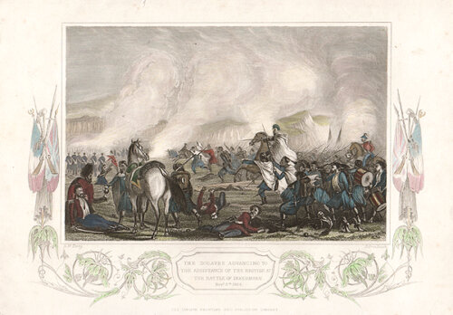 The Zouaves advancing to the assistance of the British at the Battle of Inkerman Nov 5th 1854