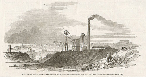 Scene of the recent Colliery Explosion at Wigan - The Arley Pit of the Ince Hall Coal and Cannel company