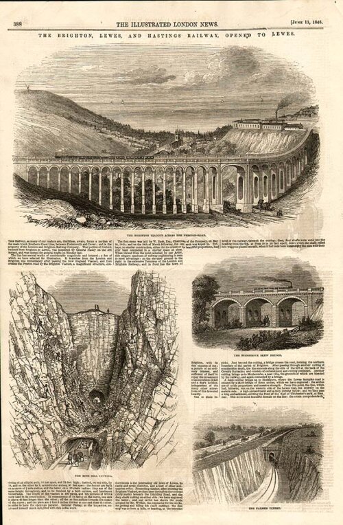 The Brighton Lewes and Hastings Railway opened to Lewes