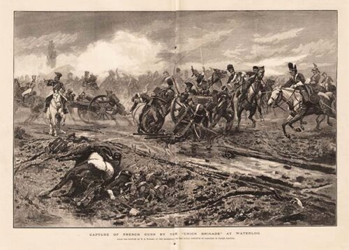 Capture of French Guns by the Union Brigade at Waterloo