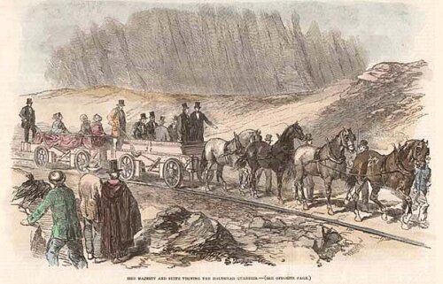 Her Majesty and Suite visiting the Holyhead Quarries