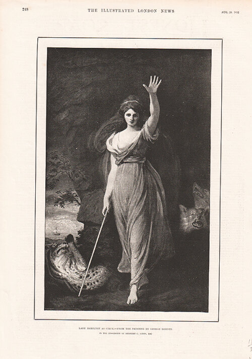 Lady Hamilton as Circe  -  From the painting by George Romney  