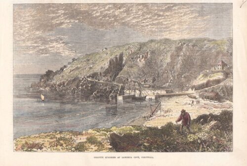 Granite Quarries at Lamorna Cove, Cornwall.