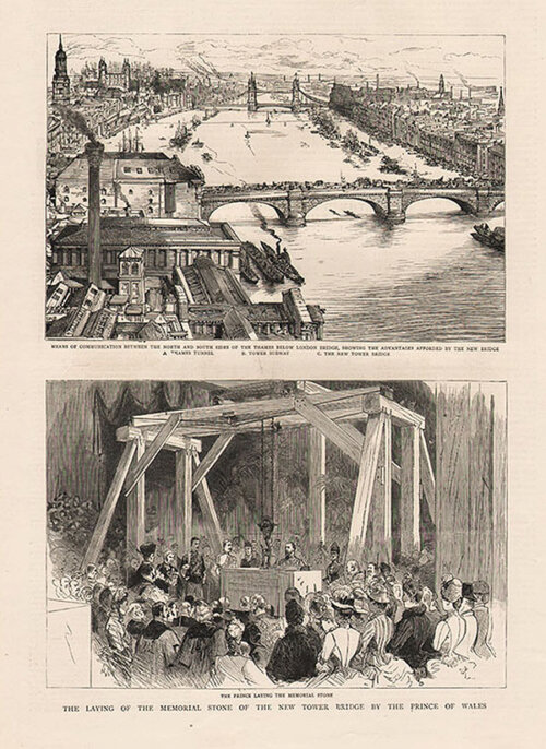 The Laying of the Memorial Stone of the New Tower Bridge by the Prince of Walse