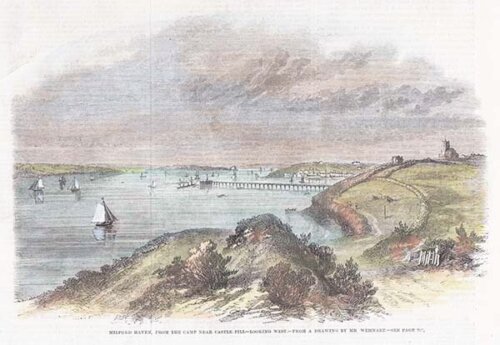 Milford Haven from the Camp near Castle Pill  -  Looking West