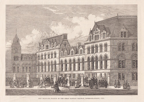 New Terminus Station of the Great Eastern Railway Liverpool Street City 