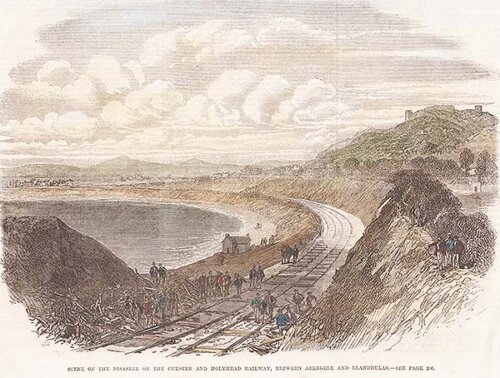 Scene of the disaster on the Chester and Holyhead Railway between Abergele and Llanddulas 
