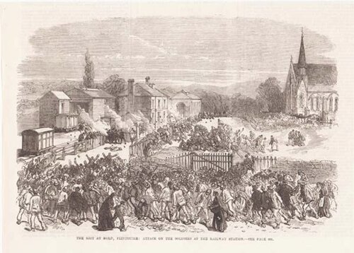 The Riot at Mold Flintshire : Attack on the Soldiers at the Railway Station 